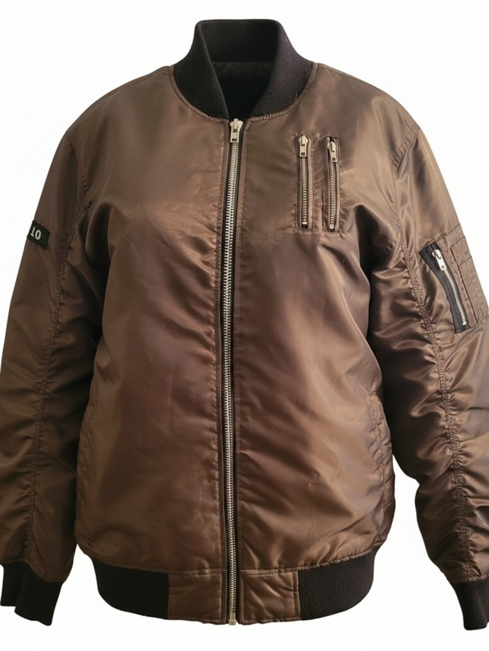 Bleecker & Mercer Quilted Bomber Jacket Xl Brown